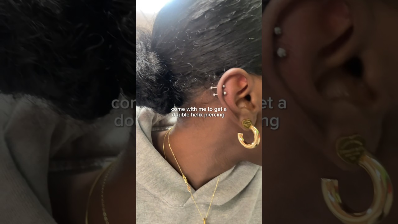 Come with me to get a double helix piercing