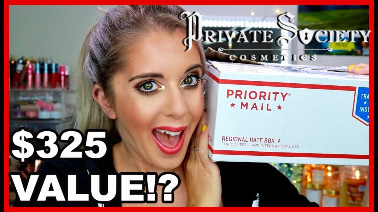 PRIVATE SOCIETY COSMETICS $100 MYSTERY BOX!! || FULL TRY ON ||