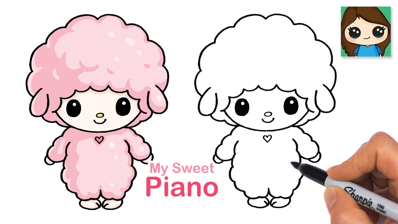 How to Draw My Sweet Piano Lamb | Sanrio