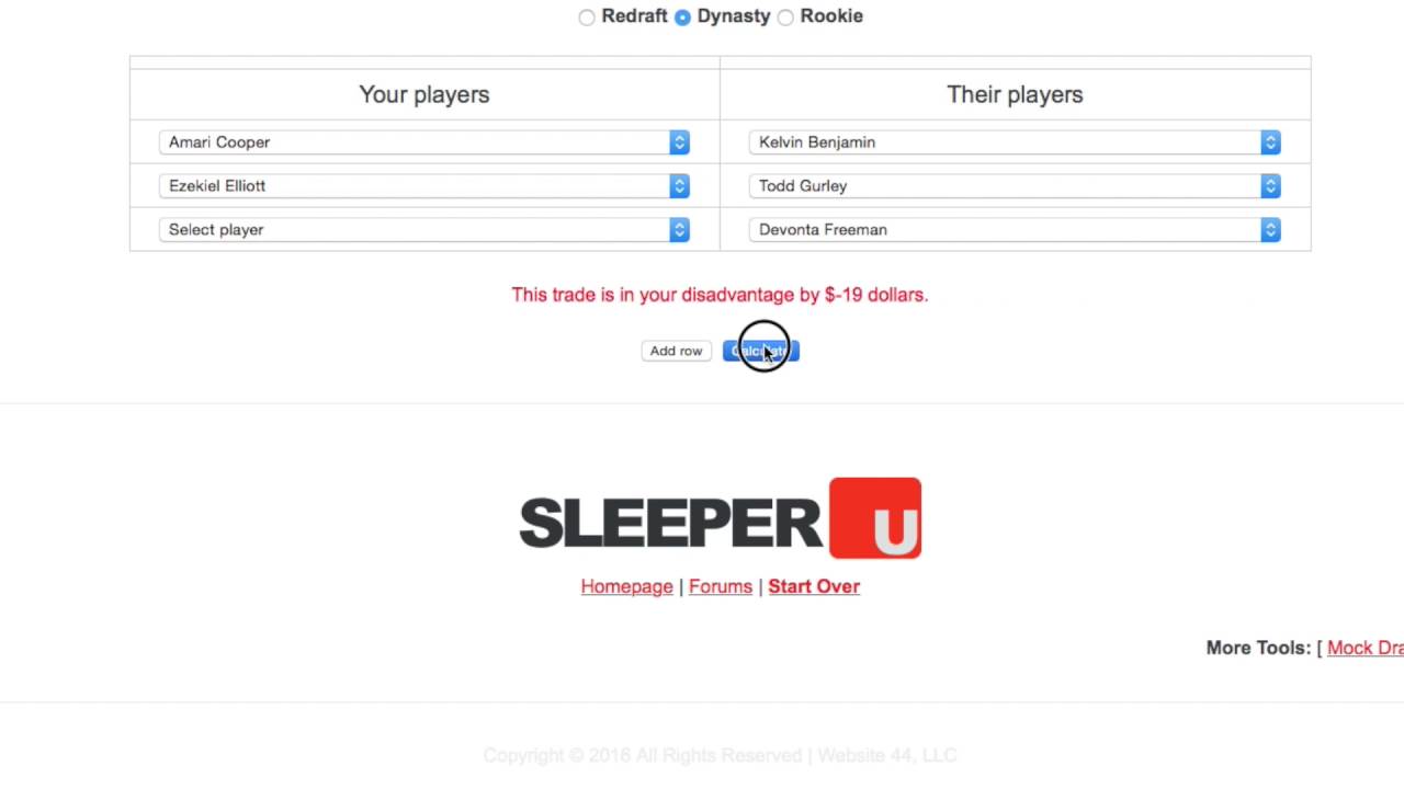 Fantasy Football Trade Calculator Demo | SleeperU.com