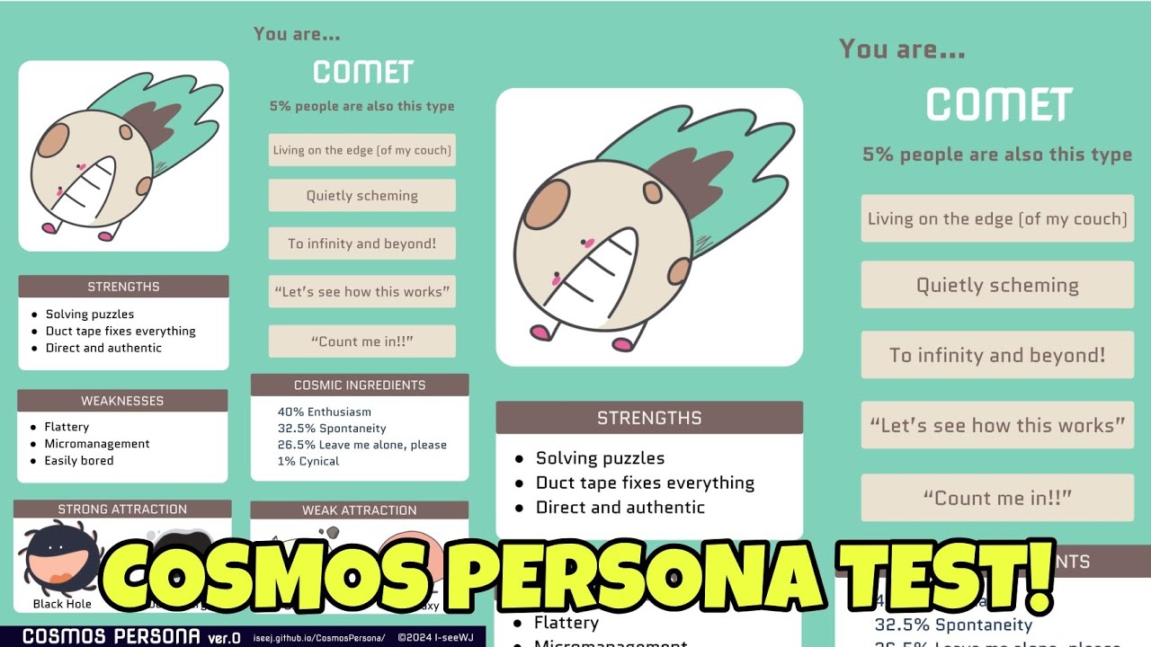 How to take viral Cosmos Persona Personality Test? 😃 VIRAL COSMOS PERSONA TEST! PERSONALITY TEST!
