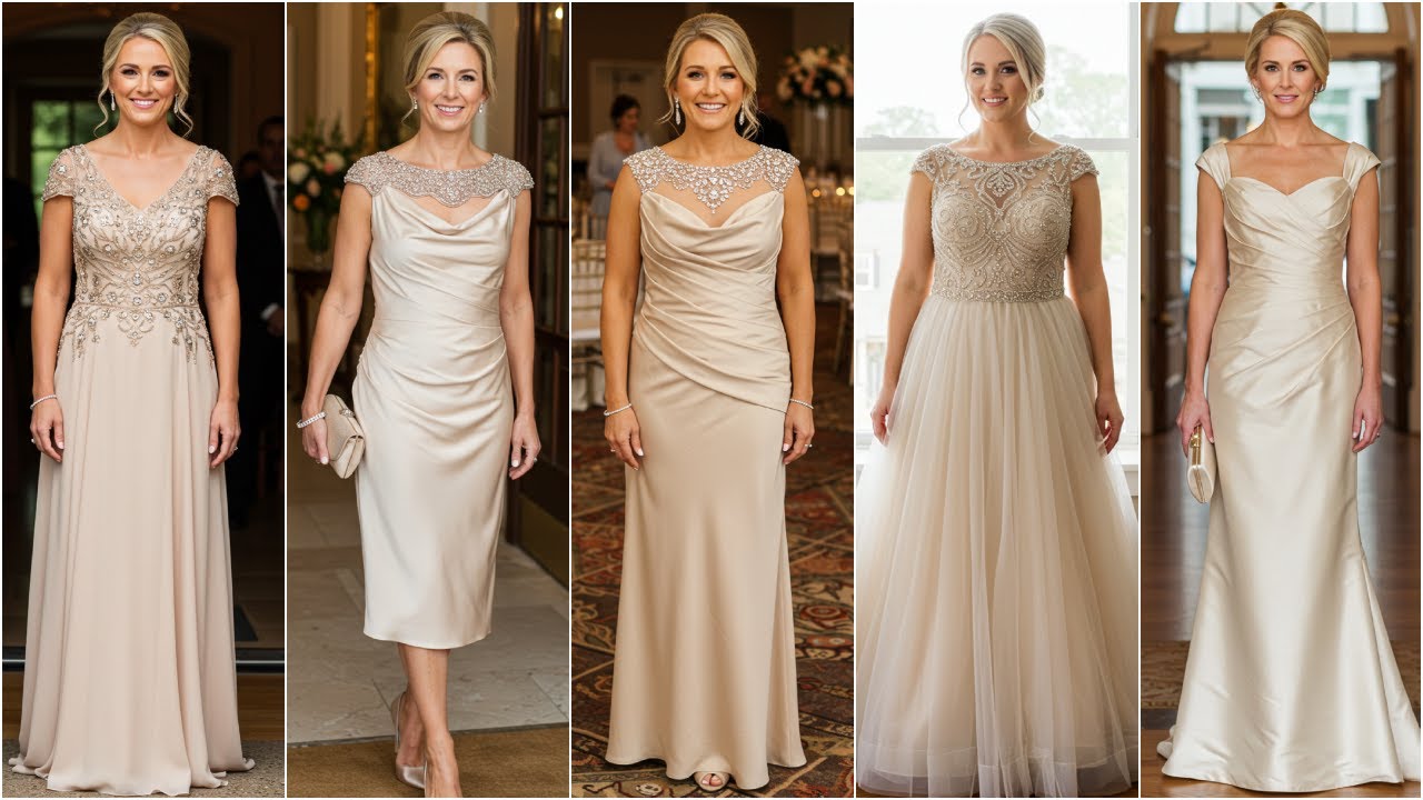 BEAUTIFUL Mother of the Bride Dresses In Beige Color - Beige Dress Trends for 2025 Weddings