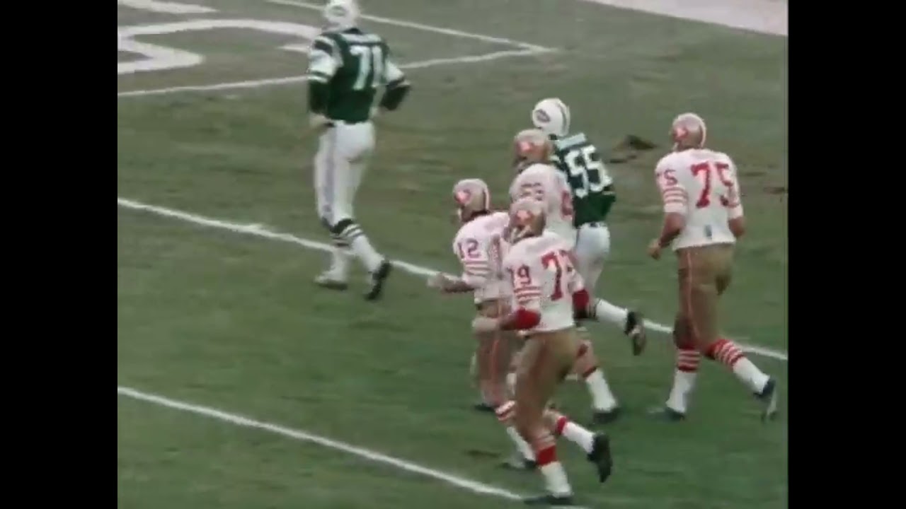 NY Jets vs SF 49ers November 1971   return of Joe Namath - NFL Action