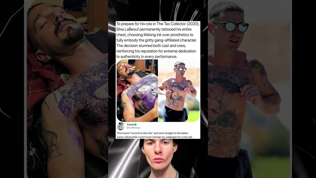 To prepare for his role in The Tax Collector (2020), Shia LaBeouf permanently tattooed his entire