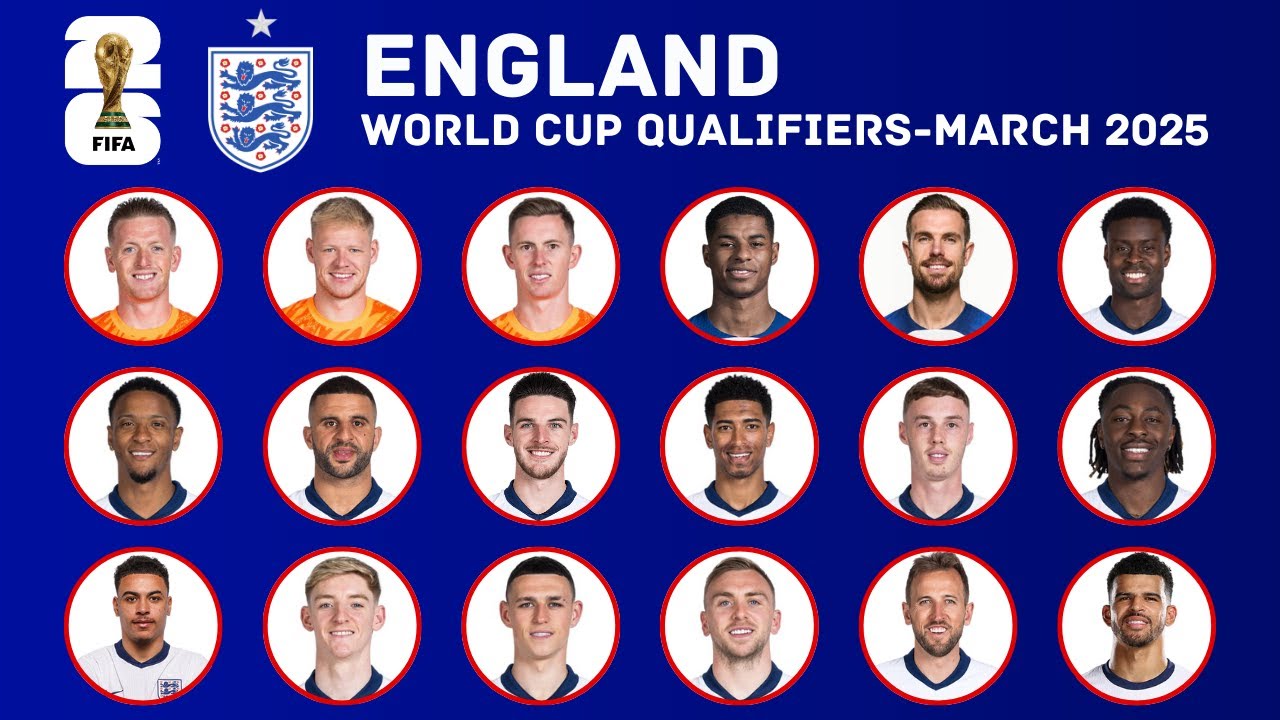 ENGLAND Squad FIFA World Cup 2026 Qualifiers | March 2025 | FootWorld