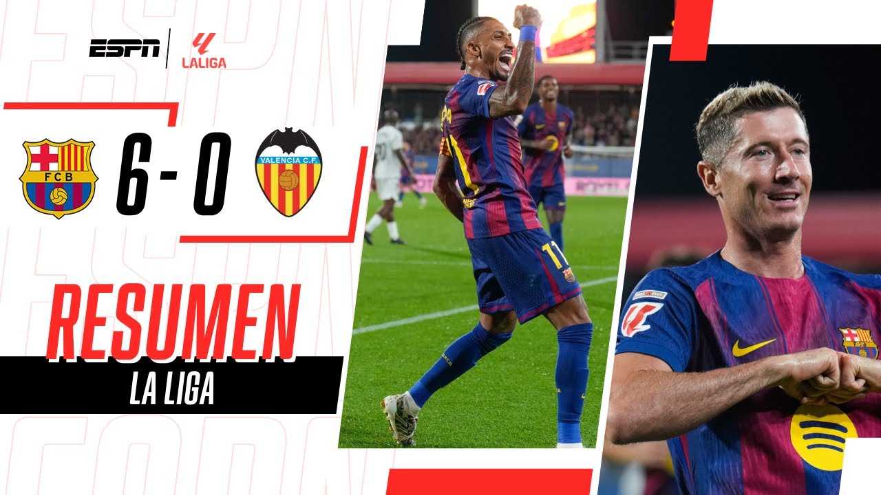FESTIVAL CULÉ CON DOBLETES DE LEWANDOWSKI, RAPHINHA Y FERMÍN | Barcelona 6-0 Valencia | RESUMEN