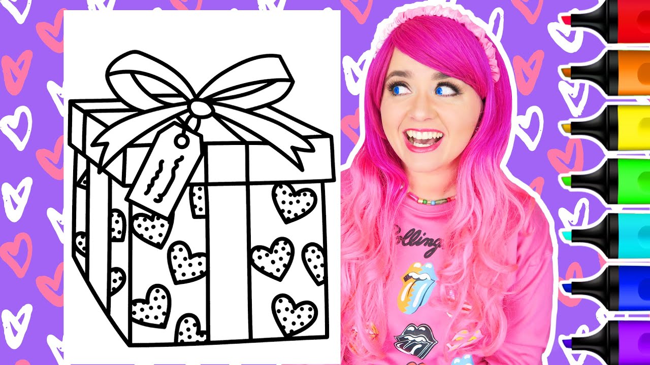 Coloring a Valentine's Day Gift Coloring Page | Caliart Markers