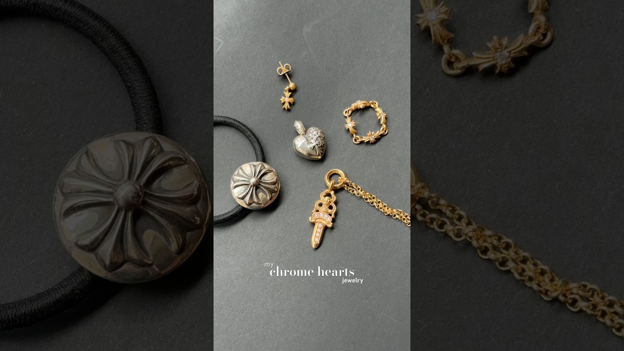 five of my CHROME HEARTS jewelry pieces 🩶🥂 (gold & silver) #chromehearts