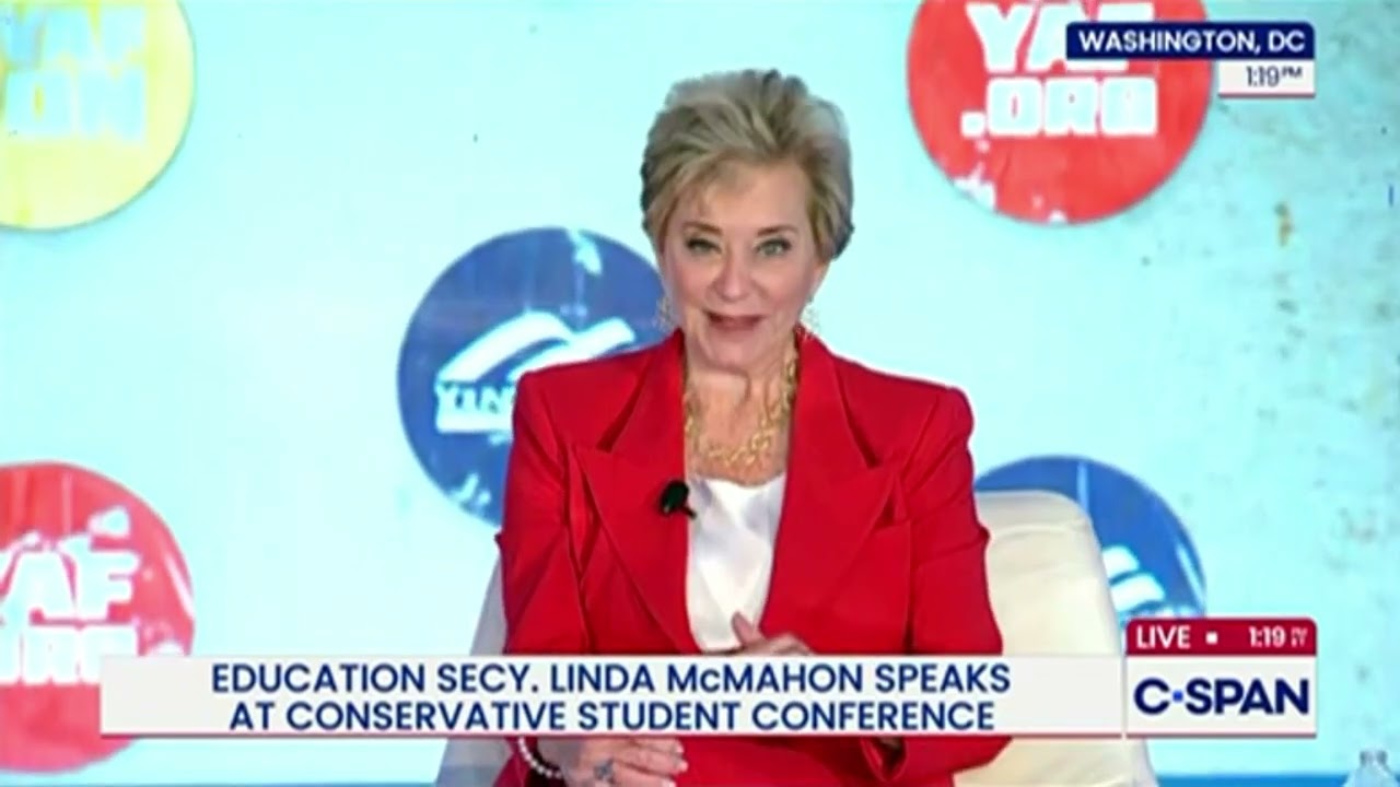 Linda McMahon event disrupted by audio hijack playing circus music